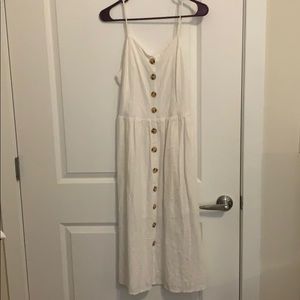 White button-down midi dress